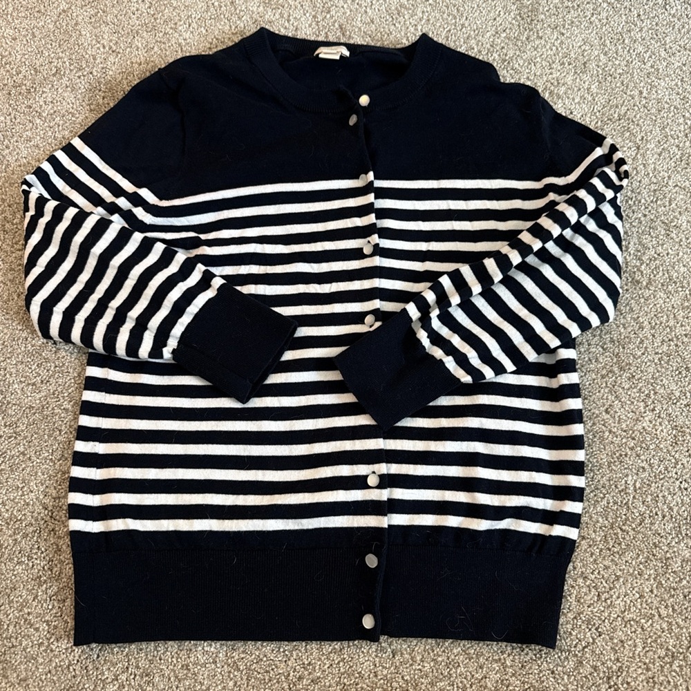 Striped dark navy and White Women's Sweater
